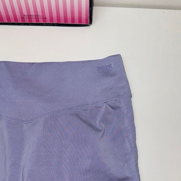 🔥PINK Victoria's Secret Purple High-Waisted SATIN SEAMLESS LEGGINGS Sz XXL New - Picture 4 of 6